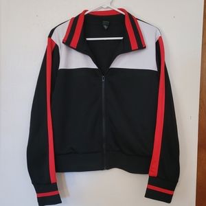 Wild Fable Womens XL Zip-Up Athletic Wear Track Jacket Red Black White